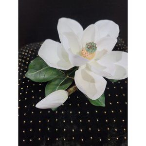 Homco Masterpiece Bone China White Magnolia Blossom 1985 Artist Signed
